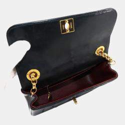 Pre Owned Chanel Bejeweled Chain Shoulder Bag In Black Lambskin