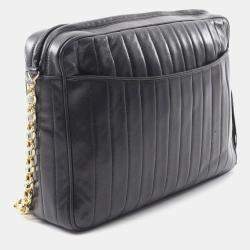 مملوكة مسبقًا حقيبة كتف شانيل مادوموازيل كوكو مارك جلد الضأن لون أسود