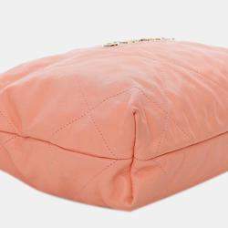 Pre Owned حقيبة شانيل هوبو مبطنة جلد كافيار وردي صغير 22