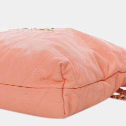 Pre Owned حقيبة شانيل هوبو مبطنة جلد كافيار وردي صغير 22