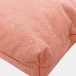 Pre Owned حقيبة شانيل هوبو مبطنة جلد كافيار وردي صغير 22