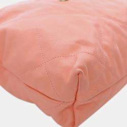 Pre Owned حقيبة شانيل هوبو مبطنة جلد كافيار وردي صغير 22