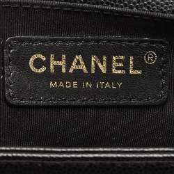 مملوكة مسبقًا Chanel Boy Medium Black Quilted Caviar Leather Flap Bag