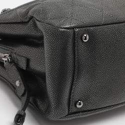 مملوكة مسبقًا حقيبة يد شانيل رمادية ناعمة جلد كافيار سي سي تايملس