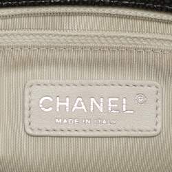 مملوكة مسبقًا حقيبة يد شانيل رمادية ناعمة جلد كافيار سي سي تايملس