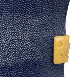 Pre Owned Chanel Boy Mini Navy Caviar Leather Chain Shoulder Bag