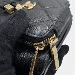 Pre Owned Chanel Matelasse Bucket Bag Black Caviar Leather
