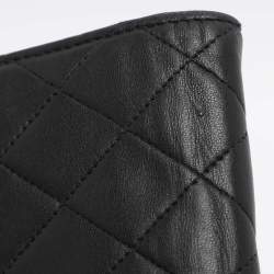 مملوكة مسبقًا محفظة شانييل طويلة جلد مبطن أسود "واي"