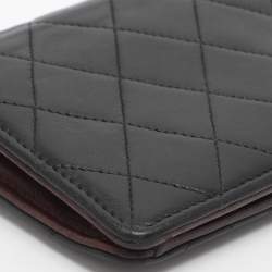 مملوكة مسبقًا محفظة شانييل طويلة جلد مبطن أسود "واي"