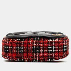 مملوكة مسبقًا Chanel Black Red Tweed and Lambskin Coco Midnight Camera Bag