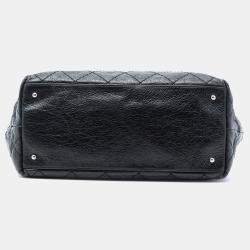 مملوكة مسبقًا Chanel Black Large Glazed Calfskin On The Road Tote