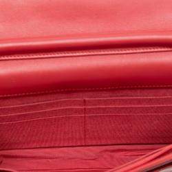 Pre Owned محفظة على سلسلة شانيل كويلتيد بانت جلد برتقالي CC