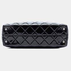 Pre Owned Chanel Black Quilted Patent Reissue 2.55 Tote