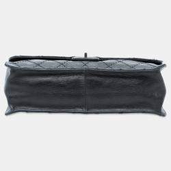 Pre Owned حقيبة شانيل سوداء بشعار كوكو ومبطنة من جلد العجل المعتق بموديل إصدار 2.55 رف رف واحد بحجم 227