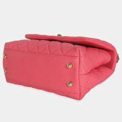 Pre Owned حقيبة شانيل "كوكو" صغيرة يد علوية مبطن جلد كافيار وردي