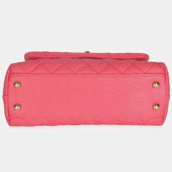 Pre Owned حقيبة شانيل "كوكو" صغيرة يد علوية مبطن جلد كافيار وردي