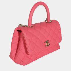 Pre Owned حقيبة شانيل "كوكو" صغيرة يد علوية مبطن جلد كافيار وردي