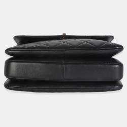 Pre Owned Chanel Black Quilted Lambskin Small Trendy CC Flap Dual Handle Bag