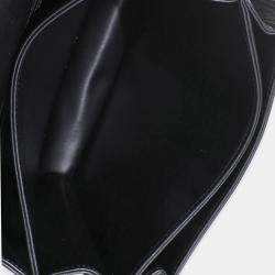 Pre Owned Chanel 23A Black Quilted Patent Accordion Pushlock Top Handle Flap Bag