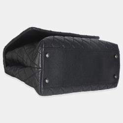 Pre Owned Chanel Black Quilted Caviar Medium Coco Top Handle Handbag