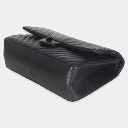 Pre Owned Chanel 2.55 Reissue Chevron 226 So Black Aged Calfskin Leather Flap Bag