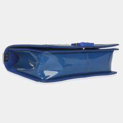 مملوكة مسبقًا حقيبة شانيل زرقاء كبيرة جديدة مبرزة بنمط الكويلت من البلاستيك الشفاف الأوسط