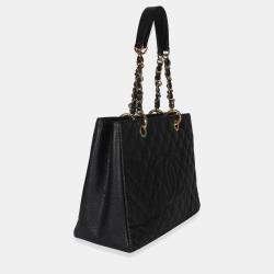 مملوكة مسبقًا Chanel Black Quilted Caviar Grand Shopper Tote