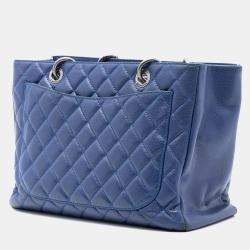 Pre Owned Chanel Blue Caviar Grand Shopping Tote