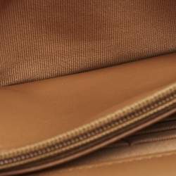 Pre Owned محفظة بسلسلة شانيل جلد مبطن بني 19