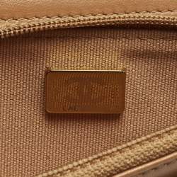 Pre Owned محفظة بسلسلة شانيل جلد مبطن بني 19