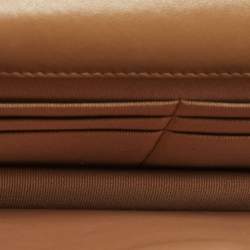 Pre Owned محفظة بسلسلة شانيل جلد مبطن بني 19