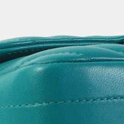 مملوكة مسبقًا Chanel Green Mini Rectangular Chevron Lambskin Single Flap