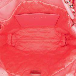 Pre Owned Chanel Pink Mini Shiny Calfskin Rainbow Hardware 22 Handbag