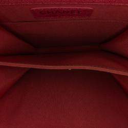 Pre Owned Chanel Pink Quilted Caviar North South Boy Flap