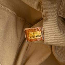 Pre Owned حقيبة شانيل بولينج مربعة غرز جلد ماعز بني