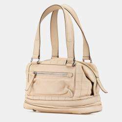 Pre Owned حقيبة شانيل بولينج مربعة غرز جلد ماعز بني