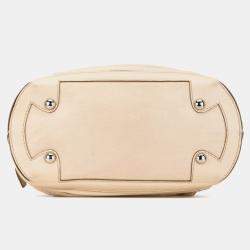 Pre Owned حقيبة شانيل بولينج مربعة غرز جلد ماعز بني