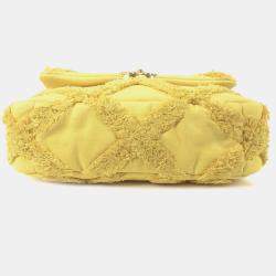 Pre Owned Chanel Yellow Medium Canvas 19 Flap