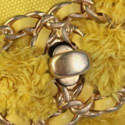 Pre Owned Chanel Yellow Medium Canvas 19 Flap