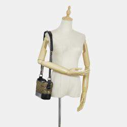 Pre Owned Chanel Black Small Painted Knit Gabrielle Crossbody Bag