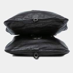 Pre Owned Chanel Black CC Calfskin Dual Twin Chain Handbag