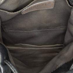 Pre Owned Chanel Black CC Calfskin Dual Twin Chain Handbag