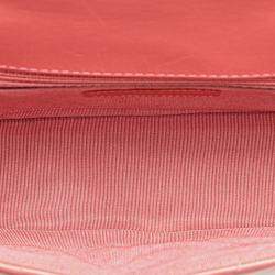 Pre Owned Chanel Pink Mini Chevron Calfskin Statement Flap