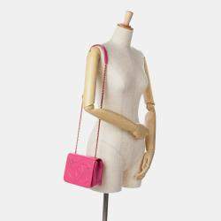 Pre Owned Chanel Pink Lambskin CC Mania Flap