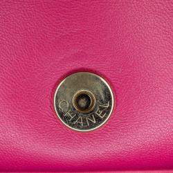 Pre Owned Chanel Pink Lambskin CC Mania Flap