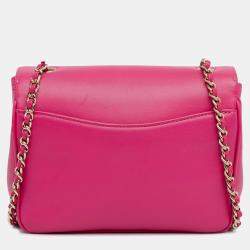 Pre Owned Chanel Pink Lambskin CC Mania Flap