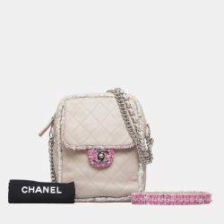 مملوكة مسبقًا حقيبة كروس شانيل تويد أنيق وردي