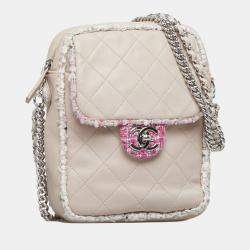 مملوكة مسبقًا حقيبة كروس شانيل تويد أنيق وردي