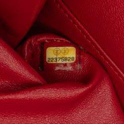 Pre Owned Chanel Red Medium Suede Re-issue 2.55 Double Flap