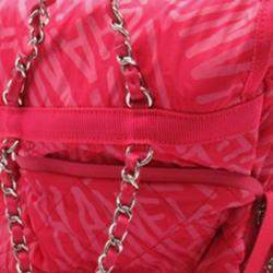 Pre Owned حقيبة ظهر شانيل كوكو نيج نايلون وردي مطبوعة قابلة للتحويل